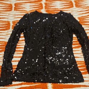 French Connection Black Sequin Top